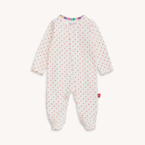 ditsy heart cloudstretch™ magnetic parent favorite footie - NB