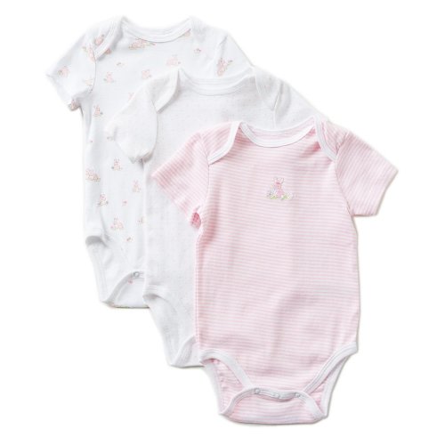 Little Me Baby Bunnies Baby Girls Newborn-9 Months Bodysuit Three-Pack