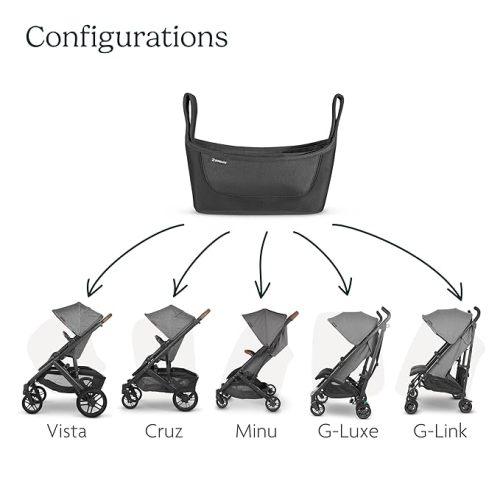 UPPAbaby Carry-All Parent Organizer Fits on Vista, Cruz, Minu, G-Series Strollers Secure Zippered Pocket + Beverage Compartments