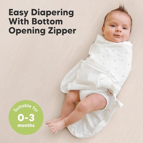 Baby Swaddle Sleep Sacks with Zipper - 3-Pack Newborn Swaddle Sack, Baby Swaddles Sleep Sack 0-3 Months, Wearable Blanket Baby, Baby Swaddle Blanket Wrap, Swaddle Sack, Easy Change Swaddle (Forest) - One Size