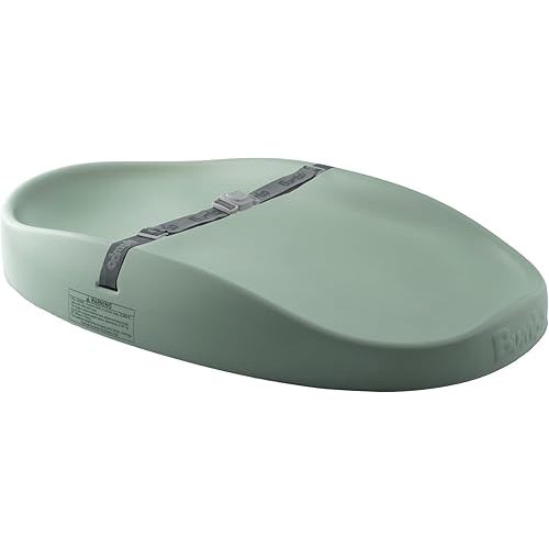 Bumbo Baby Infant Soft Contoured Foam Comfortable Easy to Clean Portable Changing Pad with Restraining Belt for On The Go Diaper Changing, Hemlock