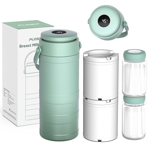 Portable Breast Milk Cooler, 24H 360° Cooling, Digital Temp Display, 22oz Capacity with 2 BPA-Free Bottles, CPC Certified for Outdoor Travel & Commute