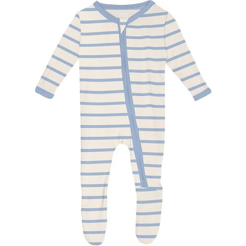 KicKee Baby Footie with 2 Way Zipper, Vicose from Bamboo Boy or Girl Baby Clothes From Our Family Fun Collection