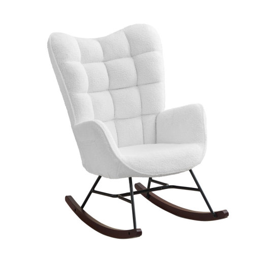Nursery Teddy Upholstered Rocking Chair with Solid Wood Legs | Wayfair