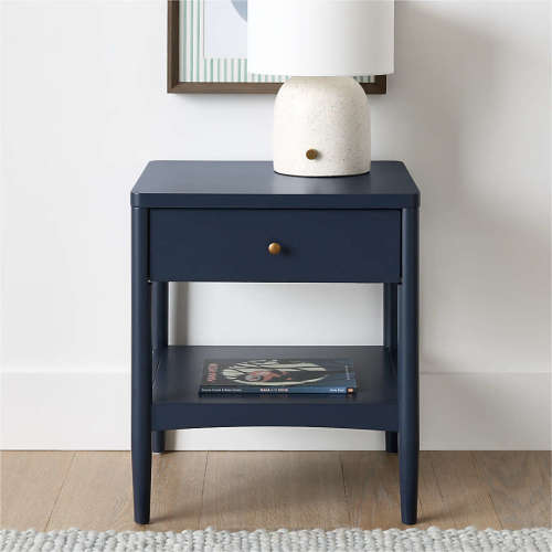 Hampshire 20" Navy Blue Wood Kids Nightstand with Drawer