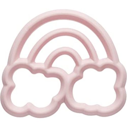 Itzy Ritzy Silicone Baby Teether - BPA-Free Infant Teether with Easy-to-Hold Design & Textured Back Side to Massage & Soothe Sore, Swollen Gums, Rainbow