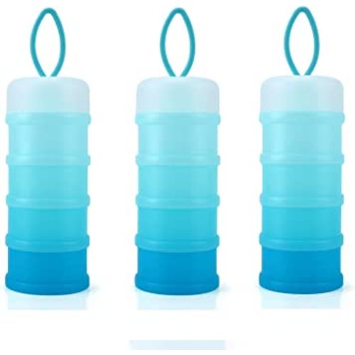 Accmor Baby Formula Dispenser On The Go, Stackable Formula Dispenser for Travel Formula Container to Go, Non-Spill Milk Powder Baby Kids Snack Storage Container, BPA Free, 3 Packs