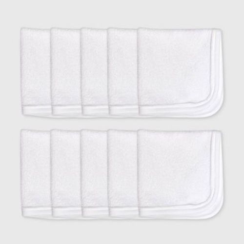 Honest Baby 10pk Organic Cotton Washcloth - White