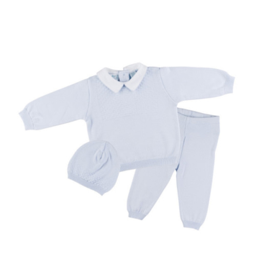 Newborn & Baby Boys Blue Knitted Outfit I Feltman Brothers