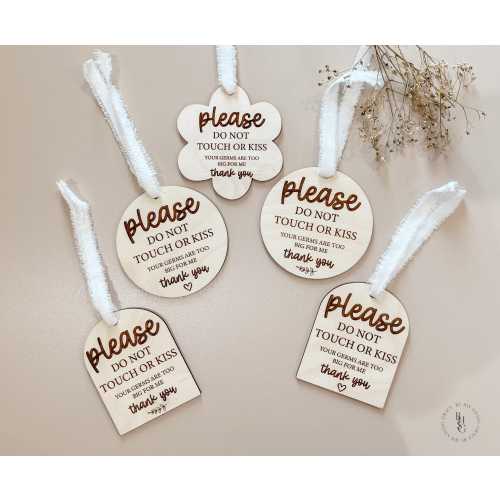 Please Dont Touch Germ Sign for Newborn | Do Not Touch Stroller Tag | Sign For Car Seat | Do Not Touch Or Kiss Sign For Baby