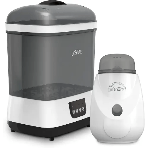 Dr. Brown's Clean Steam Baby Bottle and Pacifier Sterilizer and Dryer with Insta-Feed Bottle Warmer Combination Pack