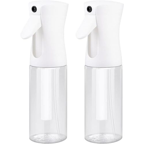 VIGOR PATH Continuous Spray Bottle with Ultra Fine Mist - Versatile Water Sprayer for Hair, Home Cleaning, Salons, Plants, Aromatherapy, and More - Empty Hair Spray Bottle (Clear - 5oz (2 Pack)