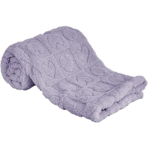 Yurhap Fleece Baby Blanket Heart Checkered Blanket, Ultra Soft Cozy Baby Blankets for Girls Boys, Fluffy Infant Toddler Newborn Receiving Blankets for Crib Stroller 30”×40” (Purple)
