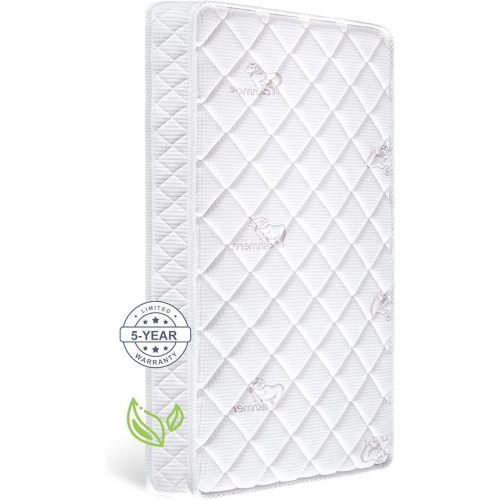 Premium Dual-Sided Crib & Toddler Mattress,100% Knitted Fabric, Premium Fleece-Hypoallergenic,5" Firm Soft Crib Mattress, Non-Toxic - Fits Standard Cribs & Toddler Beds