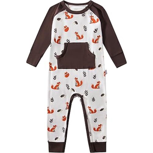 Baby Boys Long Sleeve Rompers Infant Boy Sung Fit Unisex Romper Toddlers Newborn Viscose from Bamboo Pjs