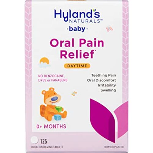Hyland's Baby Daytime Soothing Tablets with Chamomilla, Natural Relief of Oral Discomfort, Irritability, and Swelling, 125 Count