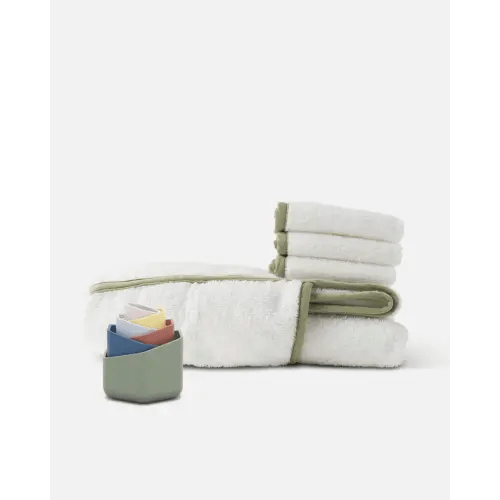 Towel Set + Stacking Cups sage green