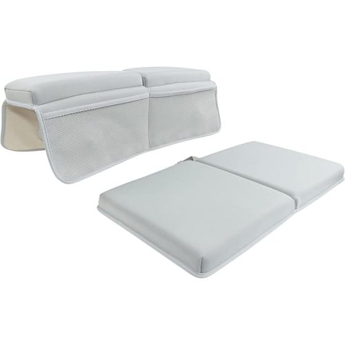 Acorn Baby Bath Kneeler and Elbow Rest Pad - Over Tub Foam Bathtub Kneeling Pad with Storage Pockets and Suction Cups