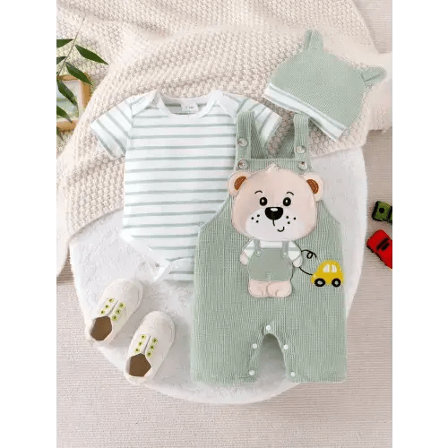 6-9mths baby clothes short sleeved cute cartoon romper + shorts - Temu