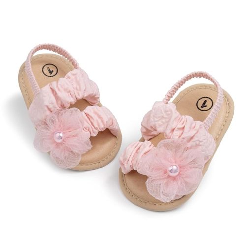 Meckior Infant Baby Girls Boys Summer Sandals Open Toe Lace Princess Dress Wedding Flats Shoes Newborn Toddler Soft Non-slip Sole First Walker Crib Shoes