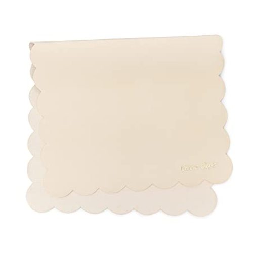 Vegan Leather Baby Changing Mat - Multipurpose Portable Wipeable Diaper Pad - Foldable for Travel (16 x 30 in) (Cream Scallop)