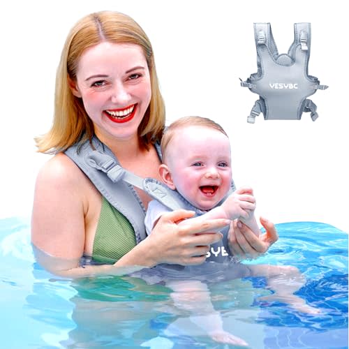 Baby Carrier, Dual-Use Adjustable Baby Sling Support Infant Chest Holder with Drawstring Backpack for Newborn to Toddler 13-33 lbs Swimming Pool Beach Land (Grey)