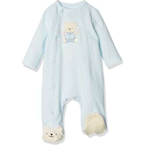 Little Me Clothes for Baby Boys' 100% Cotton Scratch-Free Tag Footed One-Piece Romper Sleeper, Preemie to 9 Months