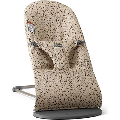 BabyBjörn Bouncer Bliss, Woven, Beige/Dark Gray Print