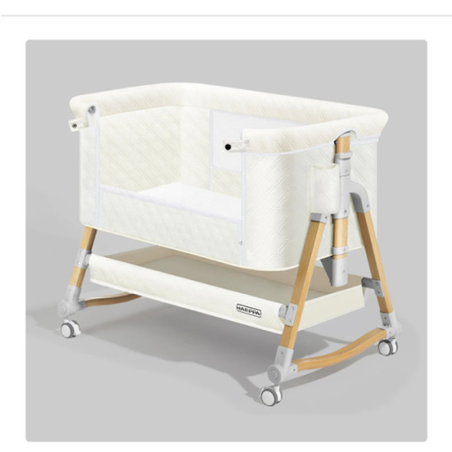 HARPPA Cuddly 3-in-1 Baby Bassinet Bedside Sleeper for Reflux | Attaches to Bed, Adjustable 5 Heights, Non-Toxic & CPSC Certified | Sturdy Aluminum Frame, Portable Wheels, Tool-Free Setup, Gentle Rocking | Perfect for Newborns, Infants, Small Spaces & Saf