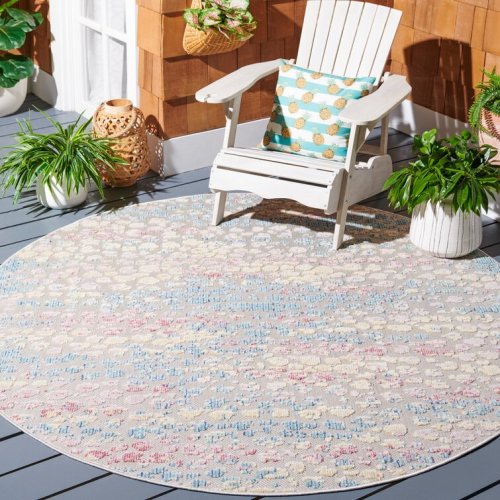 Clerkin Abstract Aqua/Pink Area Rug