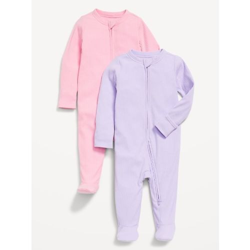 Sleep &amp;amp; Play 2-Way-Zip Footed One-Piece 2-Pack for Baby | Old Navy