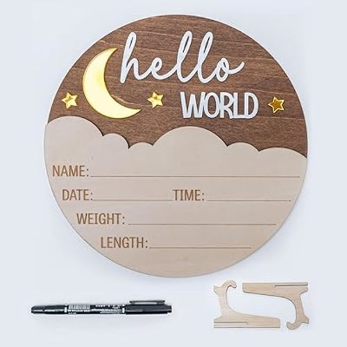 Baby Monthly Milestone, Wooden Baby Milestone Signs, Monthly Milestone Wood Discs, Baby Milestone Discs (Moon)