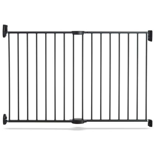 Munchkin Push to Close Hardware Baby Gate, Extends 28.5" to 45" Wide, Dark Grey, Baby Gate