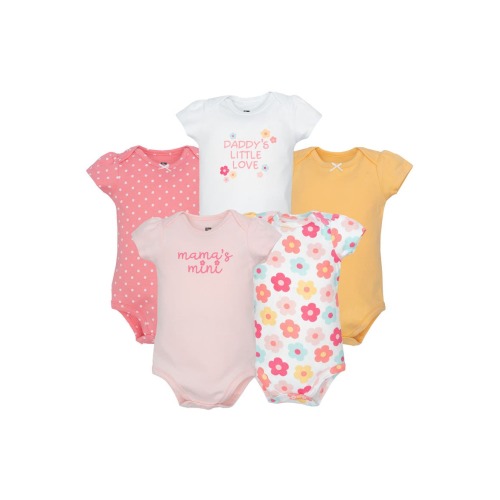 5Pk of Gentle Cotton One-Pieces, 6-9M- Only a few left