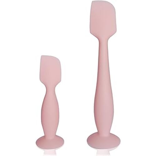 Baby Diaper Cream Spatula, 2 Pack Butt Spatula Baby, Silicone Diaper Cream Applicator, Full-Size + Mini Butt Paste Spatula for Babies, Newborn Baby Necessities (Pink)