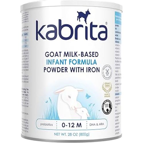 Kabrita Goat Milk-Based Infant Formula Powder with Iron, DHA, ARA & Prebiotics, for Infants 0–12 Months, Non-GMO, 28 oz