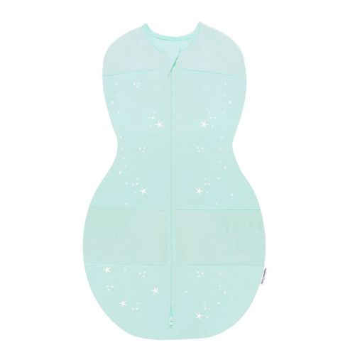 Happiest Baby Sleepea Sack Swaddle Wrap, Color: Blue Green with Stars, Size: S