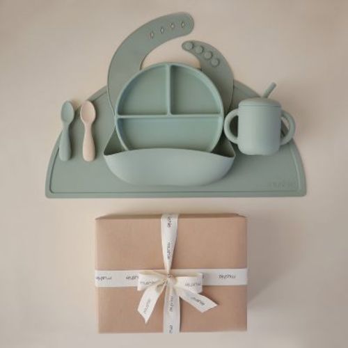 Mushie Stage 2 Feeding Kit ( Cambridge Blue )