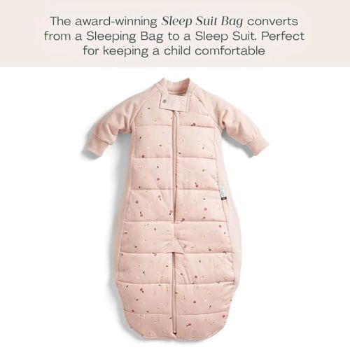 ergoPouch Sleep Suit Bag 2.5 TOG – Baby Sleep Sack & Wearable Blanket, 2-in-1 Convertible Sack to Suit with Legs for Safe Movement, Regulates Temperature Overnight, Unisex (3-12 Months, Daisies)