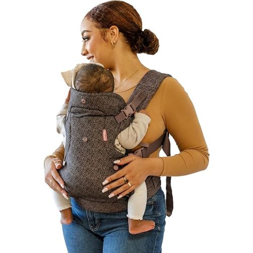 Infantino Flip Advanced 4-in-1 Carrier - Ergonomic, Convertible, face-in and face-Out Front and Back Carry for Newborns and Older Babies 8-32 lbs, Leopard