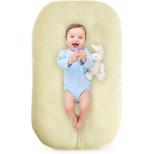 Baby Lounger - Baby Lounger for Newborn, Breathable & Soft Baby Nest Cover Co Sleeping for Baby 0-12 Months, Baby Essentials Gifts, Portable Infant Lounger, Baby Snuggle Lounger Me(Honey)