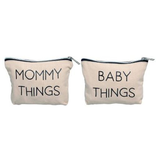 Pearhead Mommy And Baby Canvas Travel Pouch Set