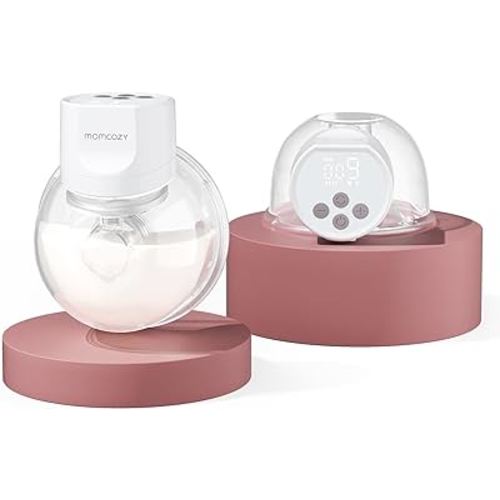 Momcozy Breast Pump Hands-Free S12 Pro, Wearable & Portable Pump with Soft DoubleFit Flange, 3 Modes | 9 Levels Double Electric Pump Wireless, Smart Display, 24mm, 2 Pack