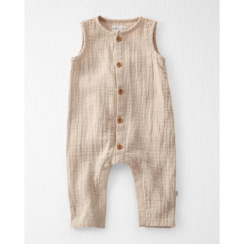 Organic Cotton Gauze Jumpsuit - NB - Ember Oatmeal