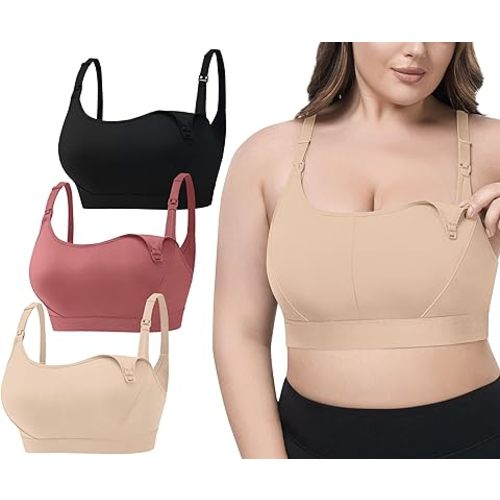 Women Maternity Pregnancy Nursing Bras for Breastfeeding - 3Pack(S-4XL) - Adjustable Comfortable Bralette