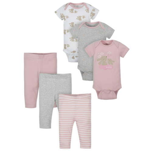 Wonder Nation Baby Unisex Short Sleeve Bodysuit and Pants Gift Set, 6-Piece, Sizes 0M-24M