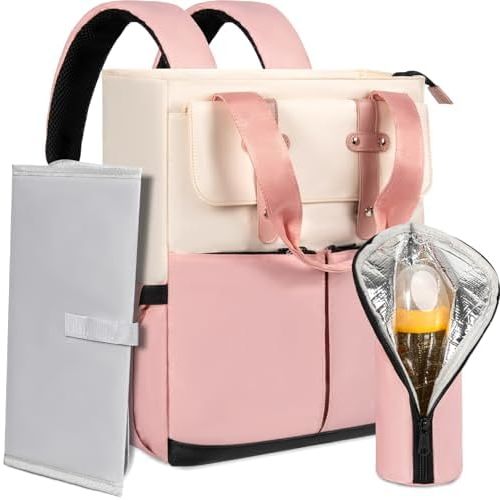 Diaper Bag Backpack, Large Baby Diaper Bag with Changing Pad and Insulated Baby Bottle Bag, Water-resistant Baby Boy Girl Dipper Tote Bag for Mom Dad,Multipurpose Travel Backpack for Newborn