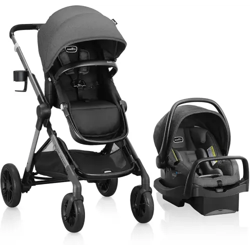 Evenflo Pivot Xpand Modular Travel System with LiteMax Infant Car Seat with Anti-Rebound Bar (Sabino Gray)
