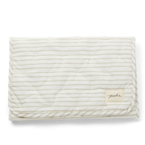 Striped On the Go Portable Changing Pad - Stripes Away Pebble Grey