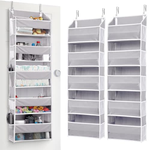 ULG 2 Pack 5-tier Over the Door Organizer Light Gray
